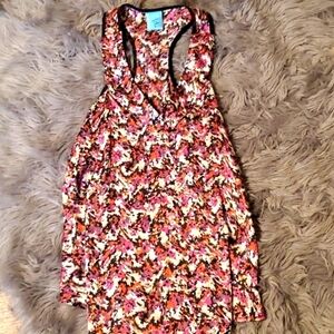 H.i.p flowered silk tank top.  Size M